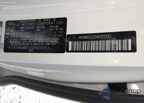 2017 Kia Sedona Lx z USA, uszkodzony, nr VIN KNDMB5C12H6305313